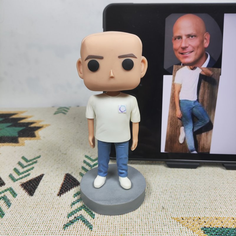 Handmade custom-made American Funko Pop self-portrait doll boyfriend and husband birthday gift - Stuffed Dolls & Figurines - Clay Multicolor