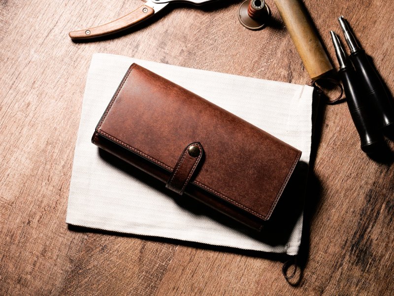 【客製化 聖誕禮物】 皮革三折長夾・客製化設計 大容量 - 錢包/皮夾/長短夾 - 真皮 多色