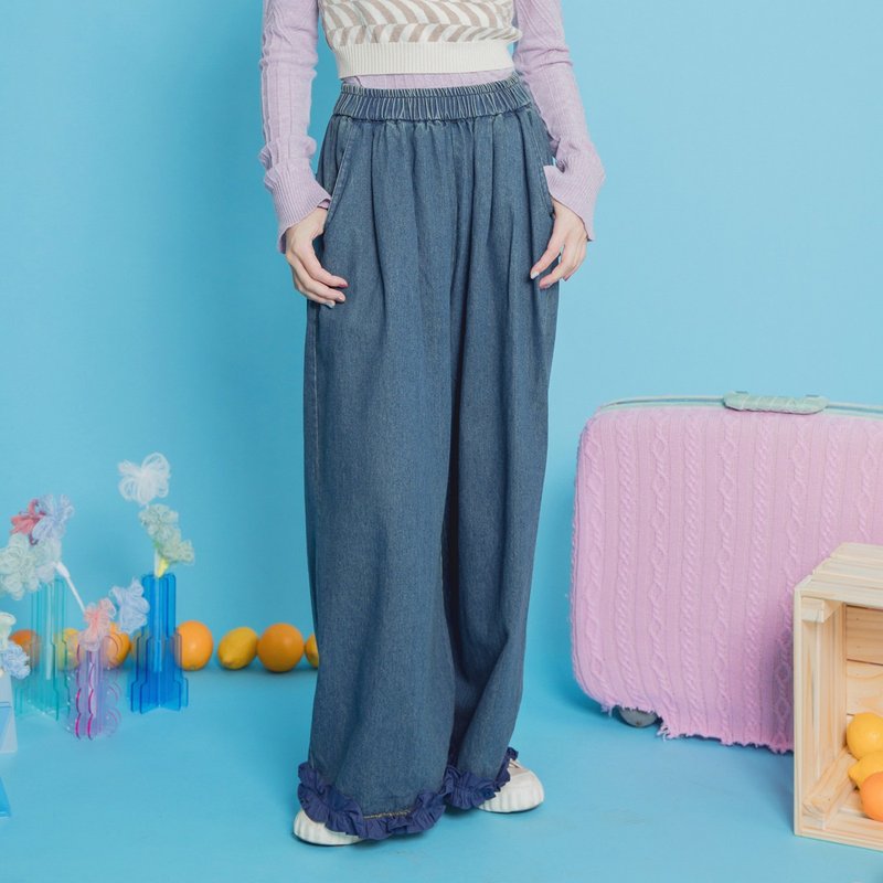 Quirky Bae Selected | 2024  Autumn Collection - Women's Pants - Cotton & Hemp Blue