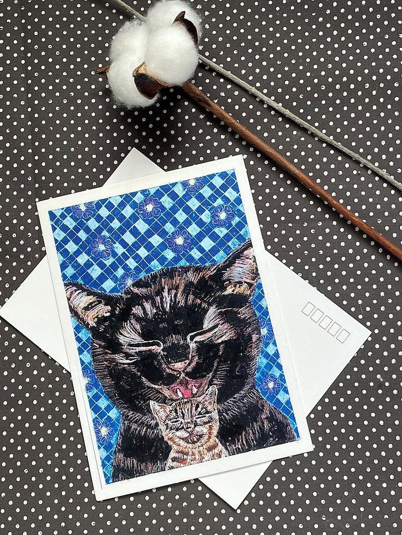 【恋は空想でしかない---Sweet Cats No.4】猫ポストカード - カード・はがき - 紙 