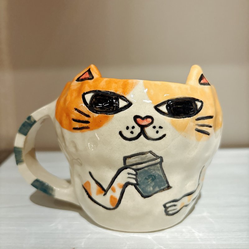 Cat cup - แก้วมัค/แก้วกาแฟ - ดินเผา 