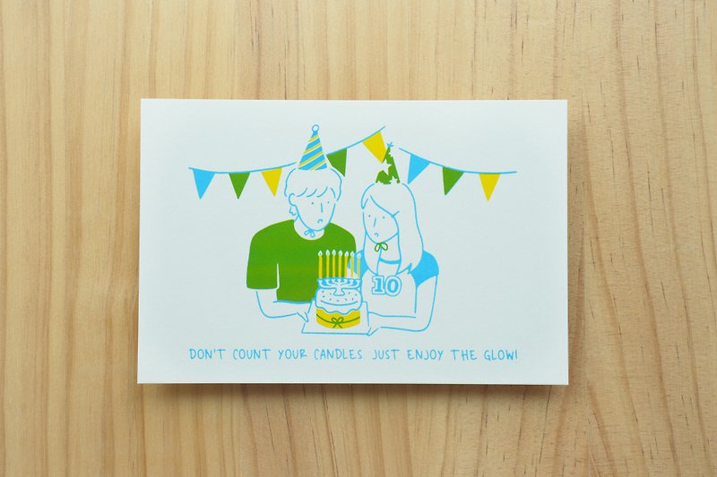 dearproject hand-printed postcard - birthday celebration - การ์ด/โปสการ์ด - กระดาษ หลากหลายสี
