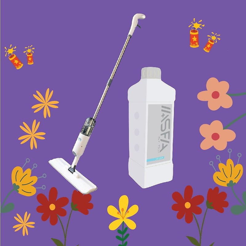 Essential set for spring cleaning (enhanced version 1 liter refill and spray floor mop) - อื่นๆ - พลาสติก 