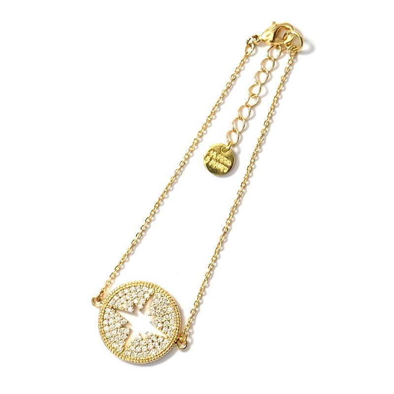 ALYSSA & JAMES Round Star Cubic Zirconia Bracelet - สร้อยข้อมือ - เครื่องประดับพลอย สีทอง
