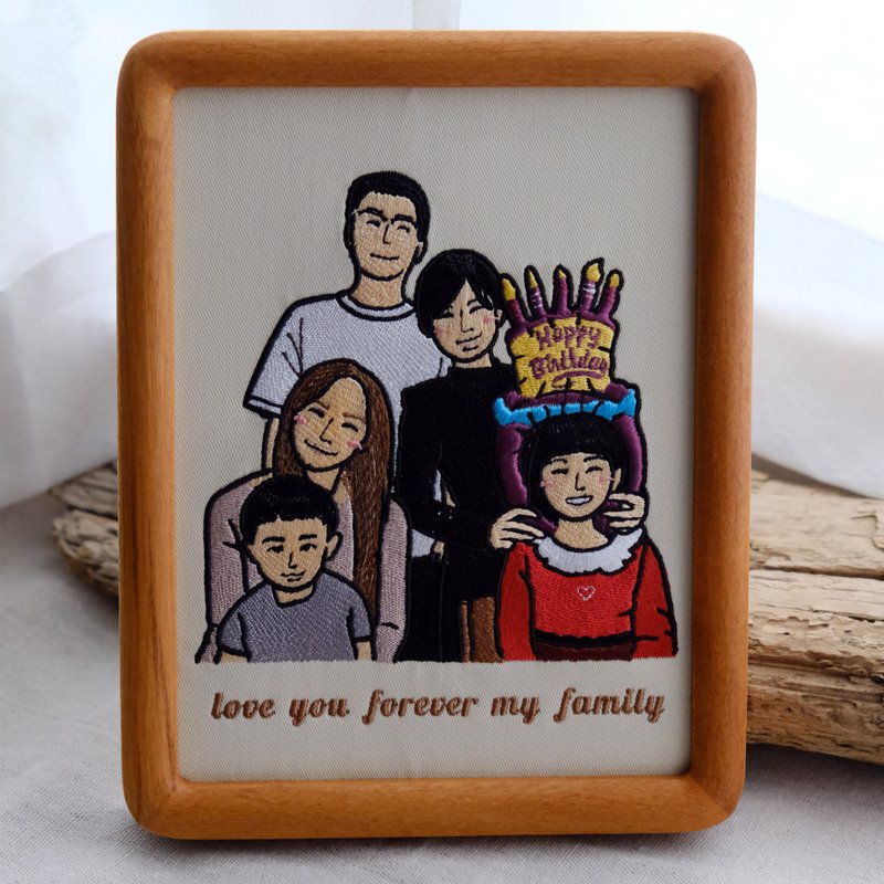 [Similar Embroidery Photo Frame 8 inches] – Family - กรอบรูป - งานปัก 