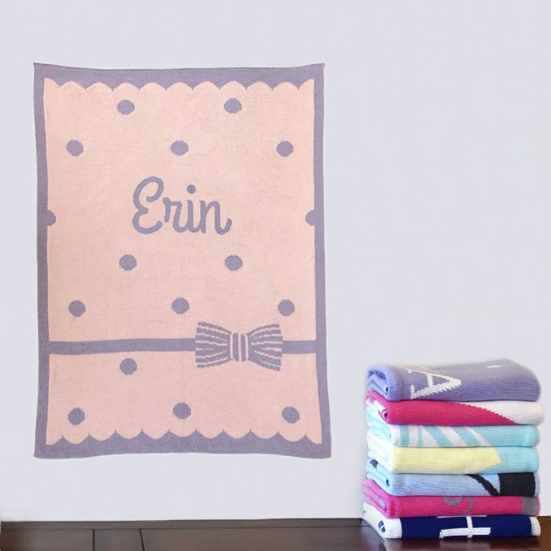 Baby Blanket with Name Sprinkle Ribbon 60x80cm - ของขวัญวันครบรอบ - วัสดุอื่นๆ หลากหลายสี