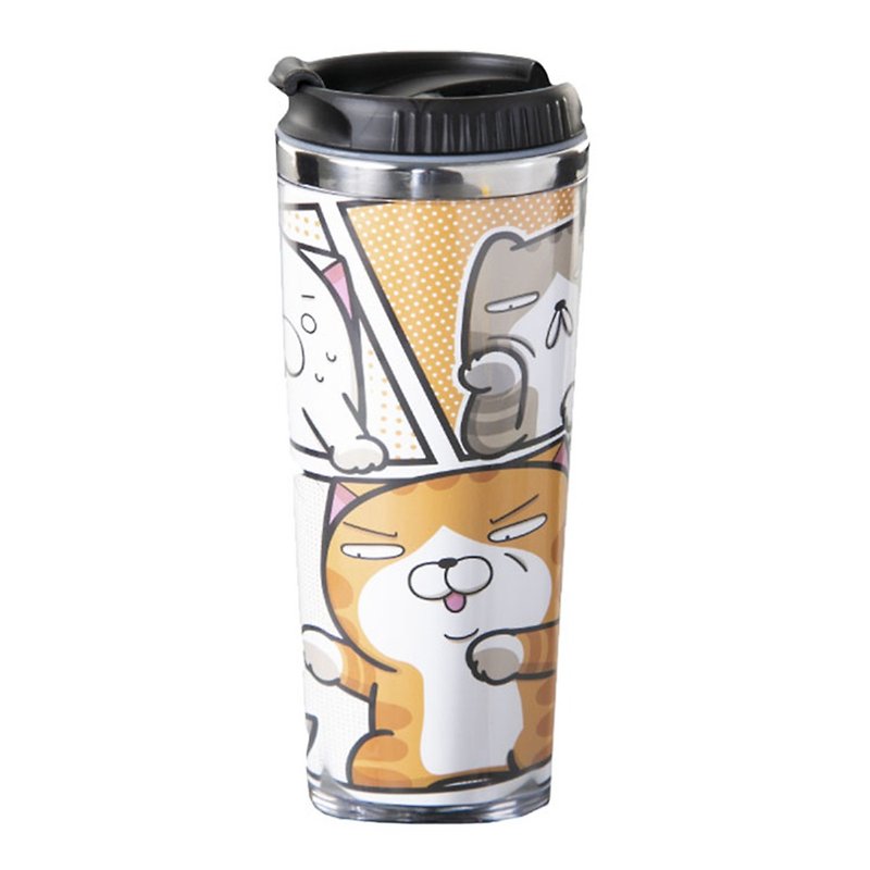 Graduation season special offer Taiwan made white rotten cat super troublesome stainless steel accompanying cup (limited edition) - กระบอกน้ำร้อน - สแตนเลส สีส้ม