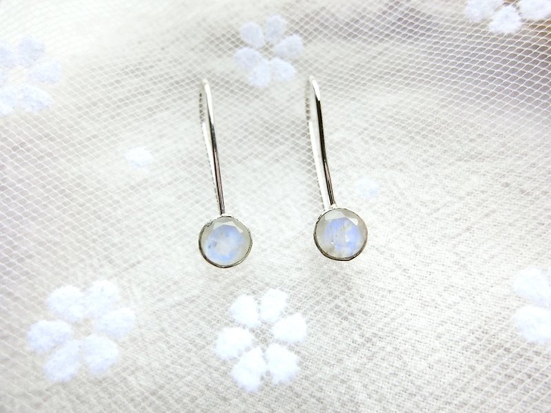 Moonlight 925 sterling silver sun descendants Song Hye Kyo earrings - Earrings & Clip-ons - Gemstone Silver