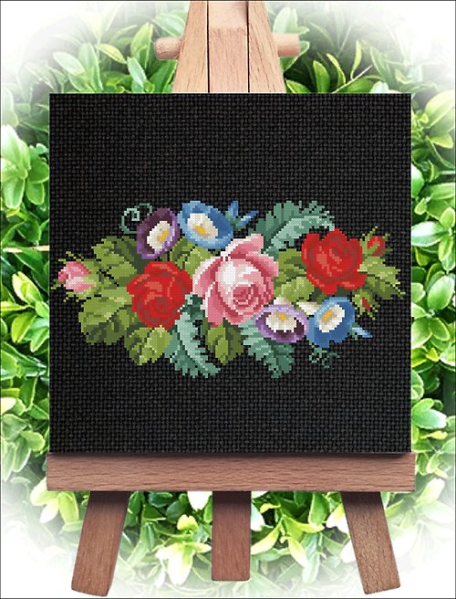 CreativeStudioElenka Vintage Cross Stitch Scheme Flowers 6 - PDF Embroidery Scheme