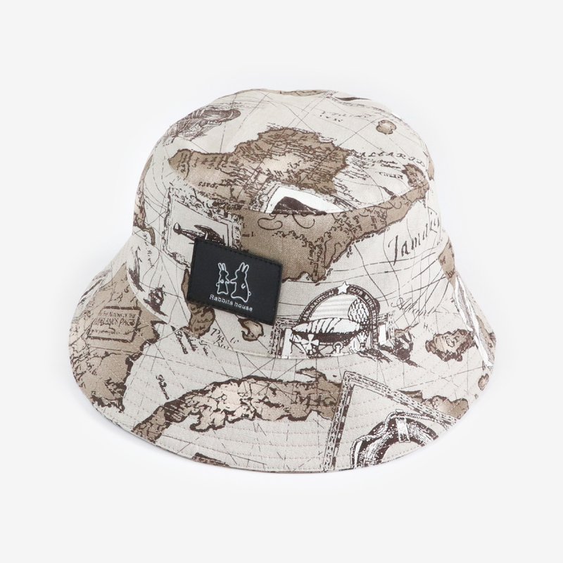 世界地圖漁夫帽 fisherman hat - 帽子 - 棉．麻 多色