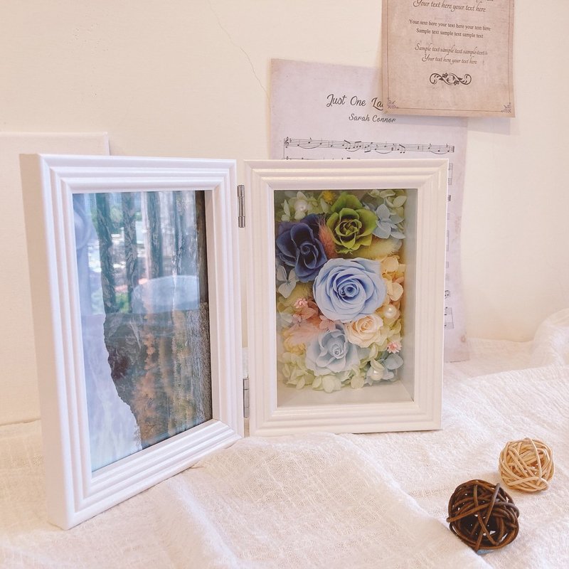 [Customized] Forest color eternal photo frame flowers - Picture Frames - Plants & Flowers Blue