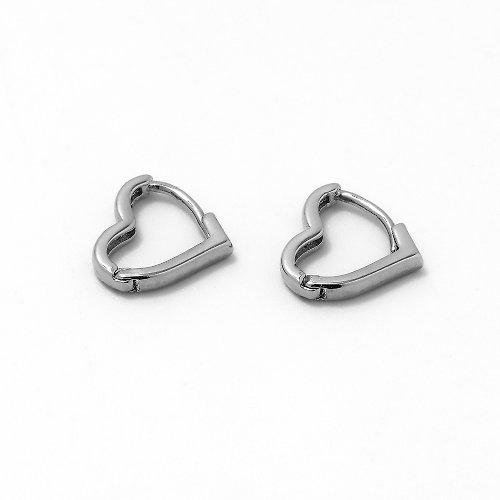ccorie 14k gold heart-hole earring silver