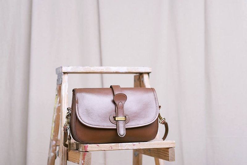 "Vintage bag" American duck side backpack VBL 014 - Messenger Bags & Sling Bags - Genuine Leather Brown