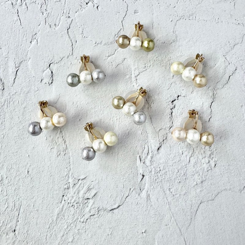 pearl earcuff 【multi colors】 - 耳環/耳夾/耳骨夾 - 珍珠 多色