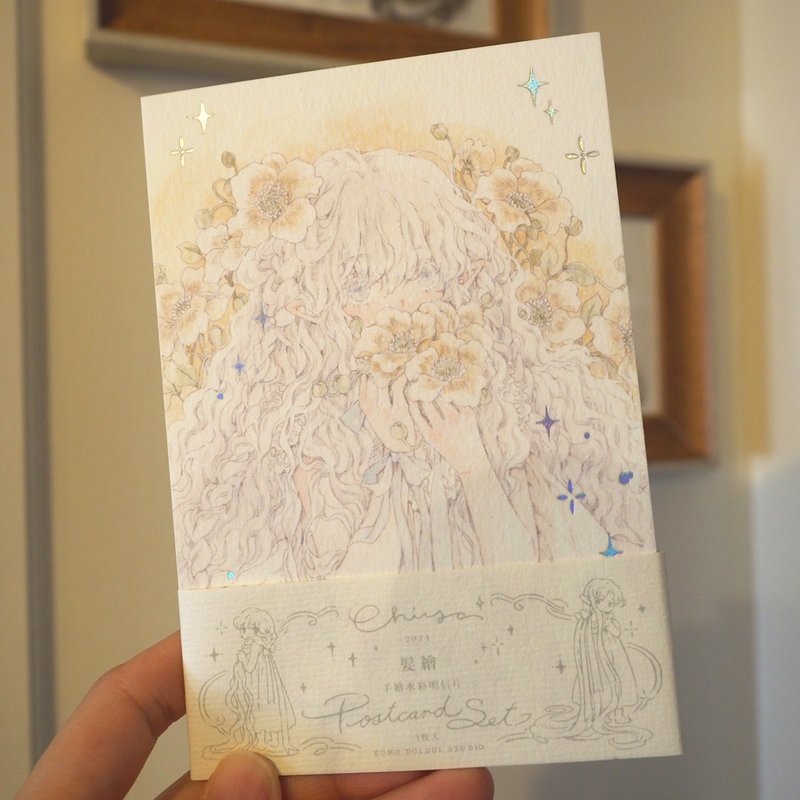 Chiya hand painted watercolor postcard hair painting - การ์ด/โปสการ์ด - กระดาษ ขาว