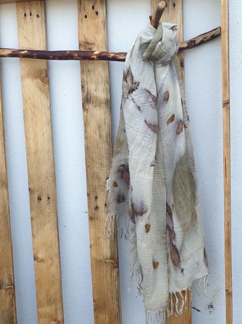 幸せなモザイクウールのタッセル長いスカーフ野生のWenqingの手染めの贈り物に囲まれた個人用 - スカーフ - ウール カーキ