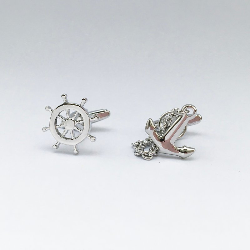 Helm and Anchor Cufflink - Cuff Links - Other Metals 