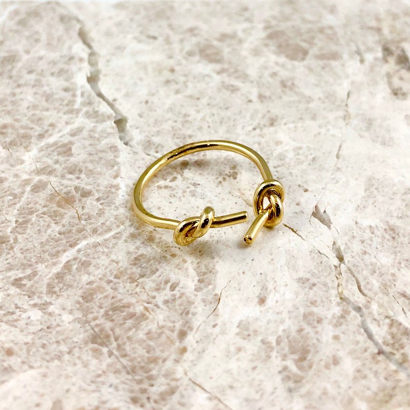 Bibi’s Fun Selection-Imitation Antique Series-Double Open Band Bronze Ring - แหวนทั่วไป - ทองแดงทองเหลือง 