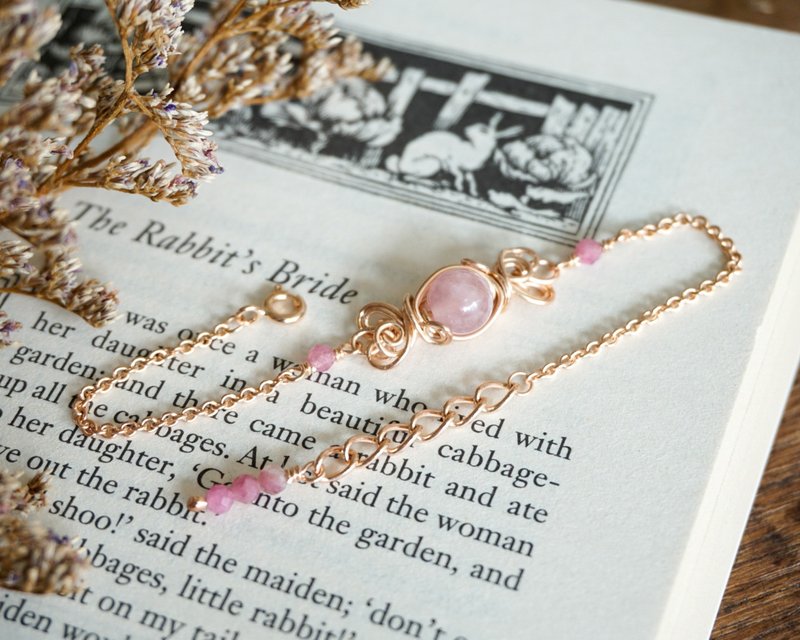 Rural Rush - 'Rosé' bracelet : rosequartz - สร้อยข้อมือ - เงิน สึชมพู