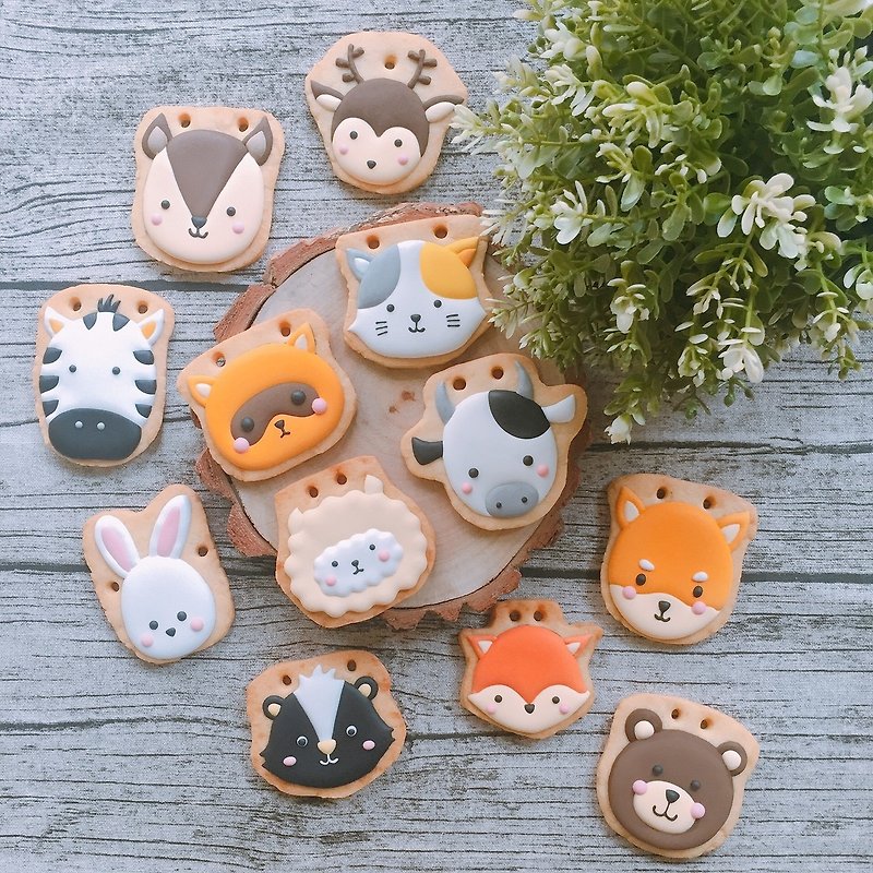 Cute Animal 12 Tablets Recipe Cookie Sugar Cookies - ผ้ากันเปื้อน - อาหารสด 