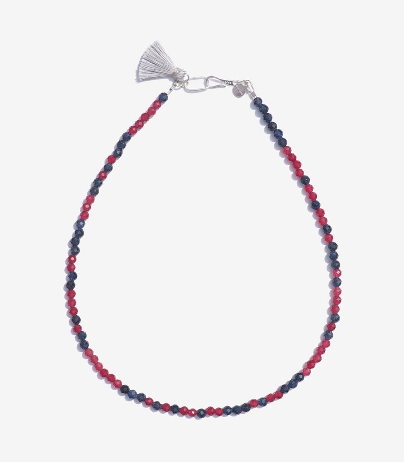 Sapphire X Ruby necklace - Necklaces - Semi-Precious Stones Red