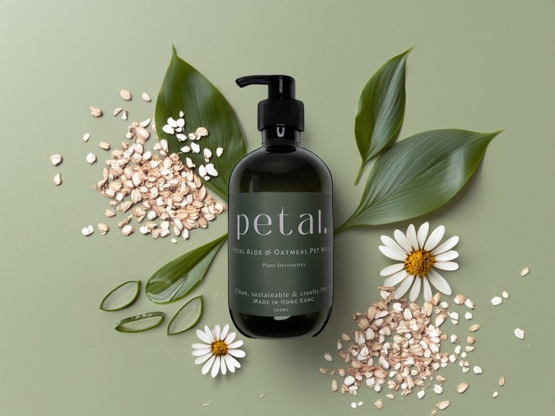 Petal - 蘆薈燕麥滋養寵物沖涼液 (正常和敏感皮膚適用)500ml - 寵物沐浴乳/洗毛精 - 濃縮/萃取物 透明