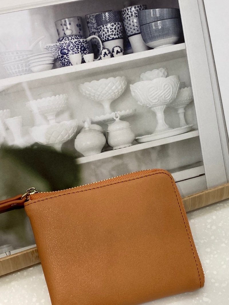Handmade gift pocket small wallet - กระเป๋าสตางค์ - วัสดุกันนำ้ สีส้ม