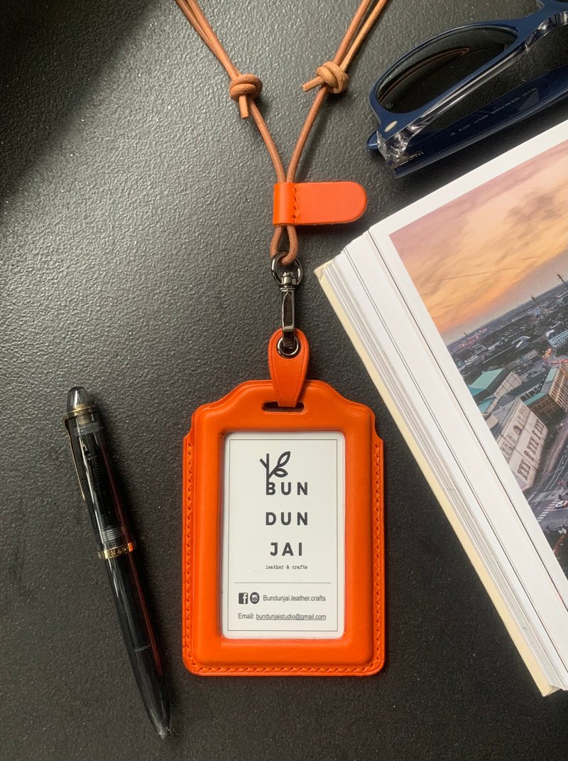 ID card / Badge holder - 證件套/識別證套 - 真皮 橘色