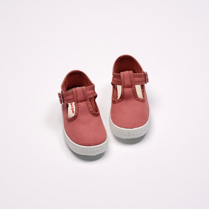 西班牙國民帆布鞋 CIENTA 51000 141 粉紅色 經典布料 童鞋 T字款 - 男/女童鞋 - 棉．麻 紅色