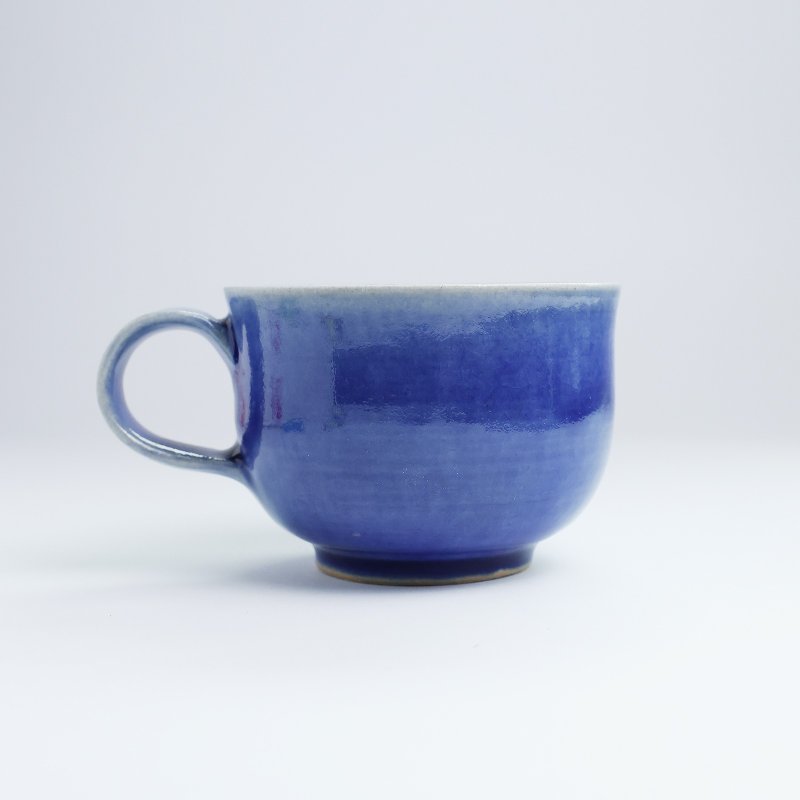 明芽窯 | 柴燒鈷藍咖啡杯 藍 杯子 陶杯 鈷藍配色 把杯 H10 - 咖啡杯/馬克杯 - 陶 藍色