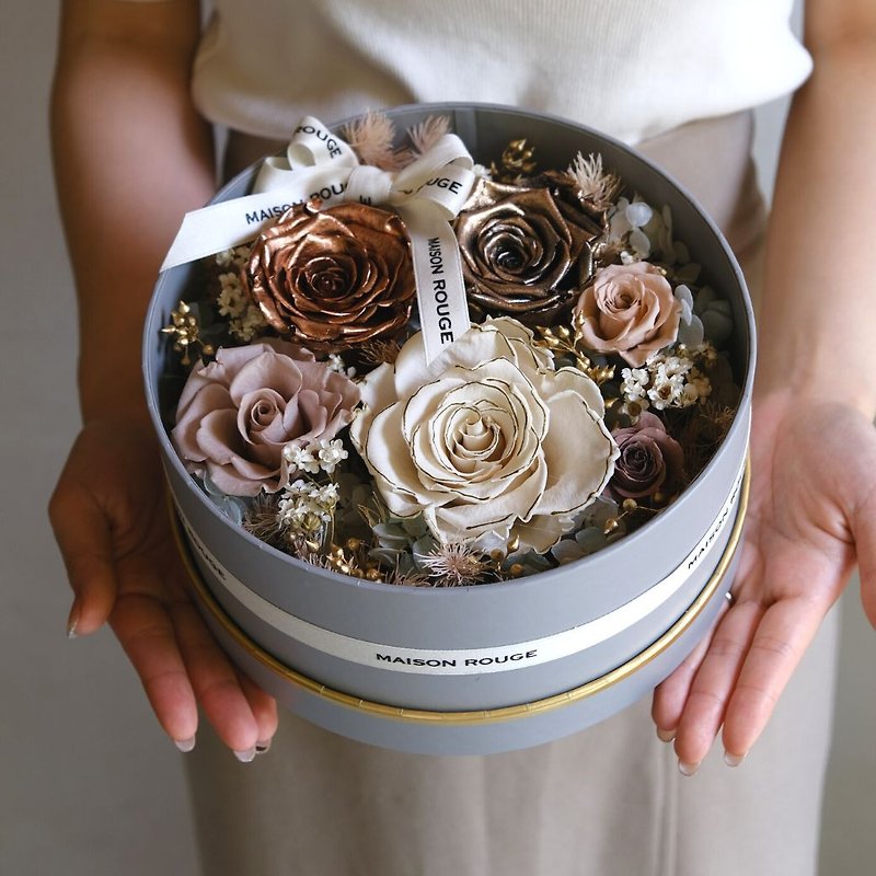 Platinum Immortal Circle Gift Box - Dried Flowers & Bouquets - Plants & Flowers 