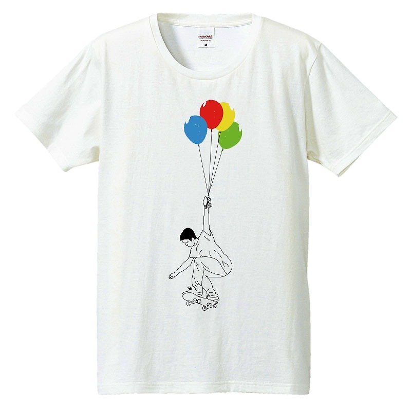 Tシャツ / UP (ブラック and クローム) - 男 T 恤 - 棉．麻 白色