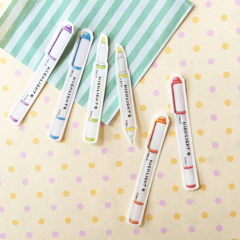Stickers Set / Highlight pen / Stationary Talk - Stickers - Paper 