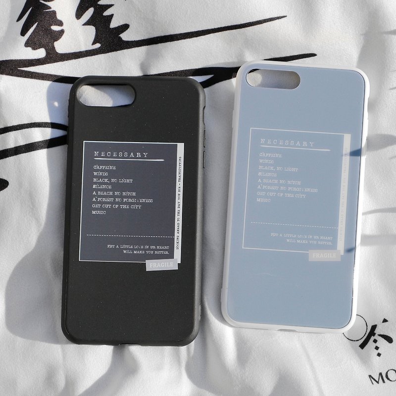 Escape the list of life suggestions - thick anti-collision soft shell light blue glass shell - Phone Cases - Plastic Blue