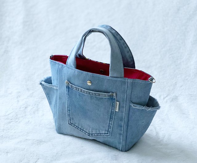 Sustainable Denim Tote Bag Made from Handwoven Denim • Vritti Designs