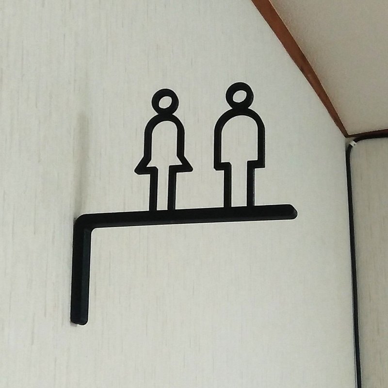 Restroom Sign,WC Sign,Bathroom Sign,Toilet Sign,Room Sign - ตกแต่งผนัง - พลาสติก สีดำ