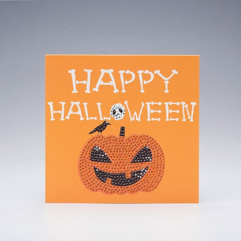 [GFSD] Rhinestone Boutique-Handmade Halloween Card - การ์ด/โปสการ์ด - กระดาษ สีส้ม