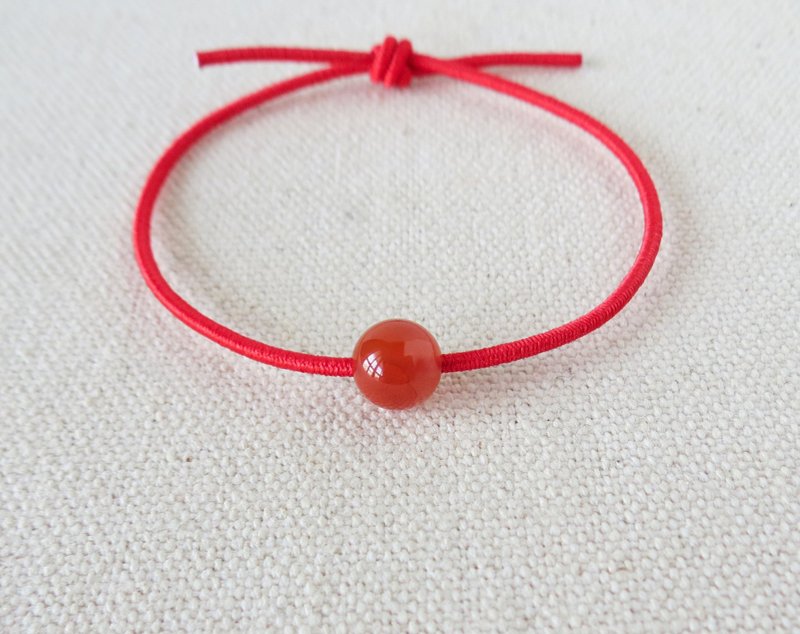 [Lucky Stone] Sichuan Material Southern Red Agate Elastic Rope Bracelet FAP06* to attract wealth and good luck in the year of your birth year - Bracelets - Gemstone Multicolor