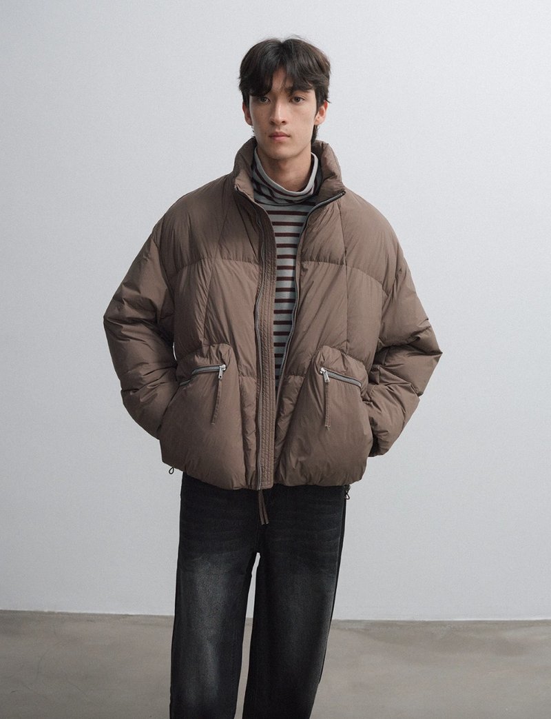 日系復古 立領羽絨服 加厚保暖羽絨外套 - 男夾克/外套 - 其他材質 多色