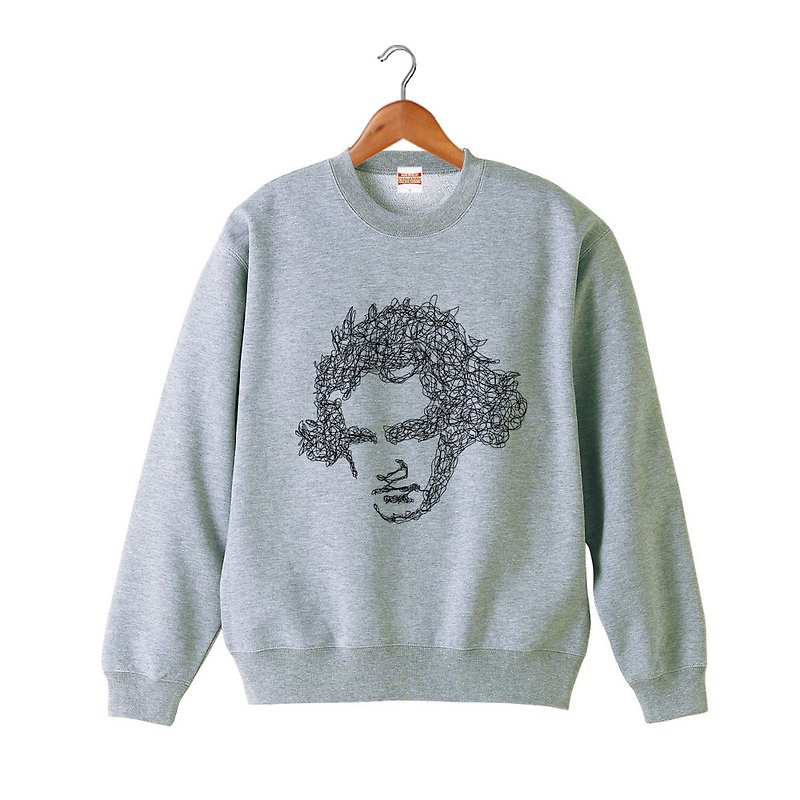 Beethoven Sweat - 中性衛衣/T 恤 - 棉．麻 灰色