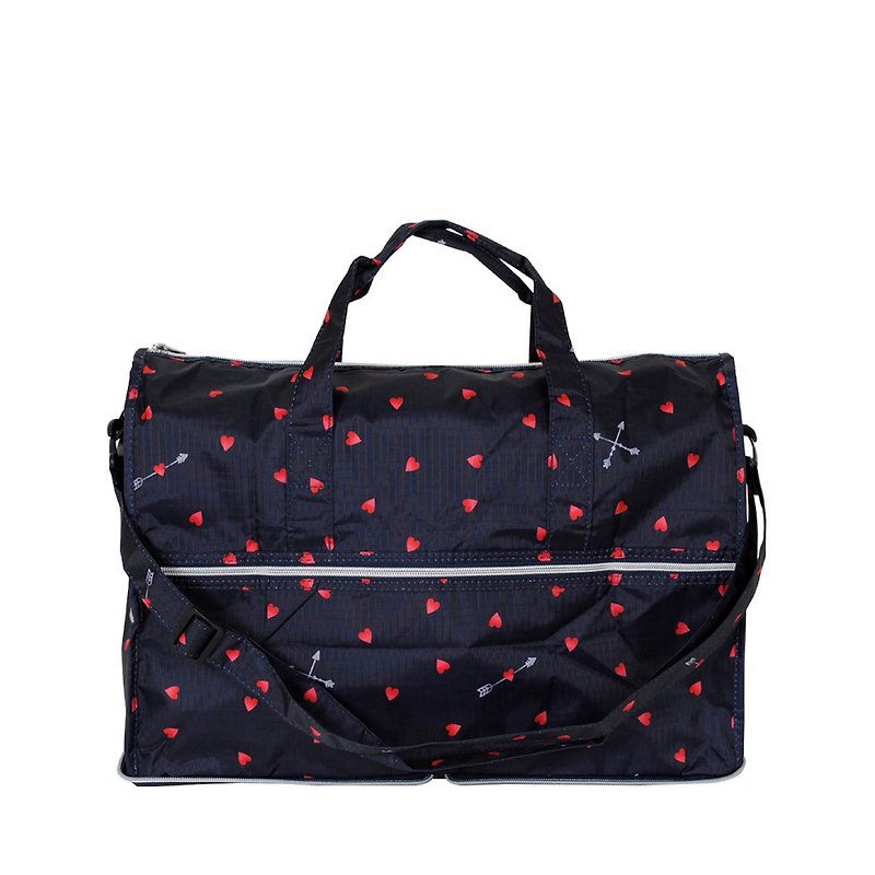 [HAPI+TAS] Japanese original factory authorized folding travel bag (small) - dark blue love - Handbags & Totes - Polyester Multicolor