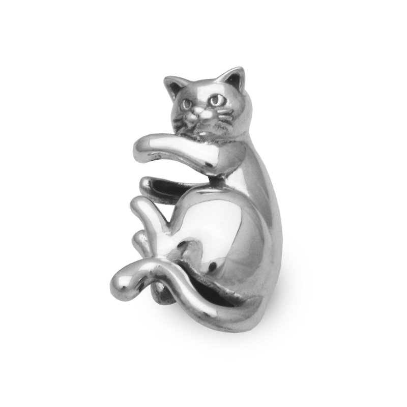 cat earcuff,Left ear,sterling silver,made in japan,snd111 - ต่างหู - เงินแท้ 