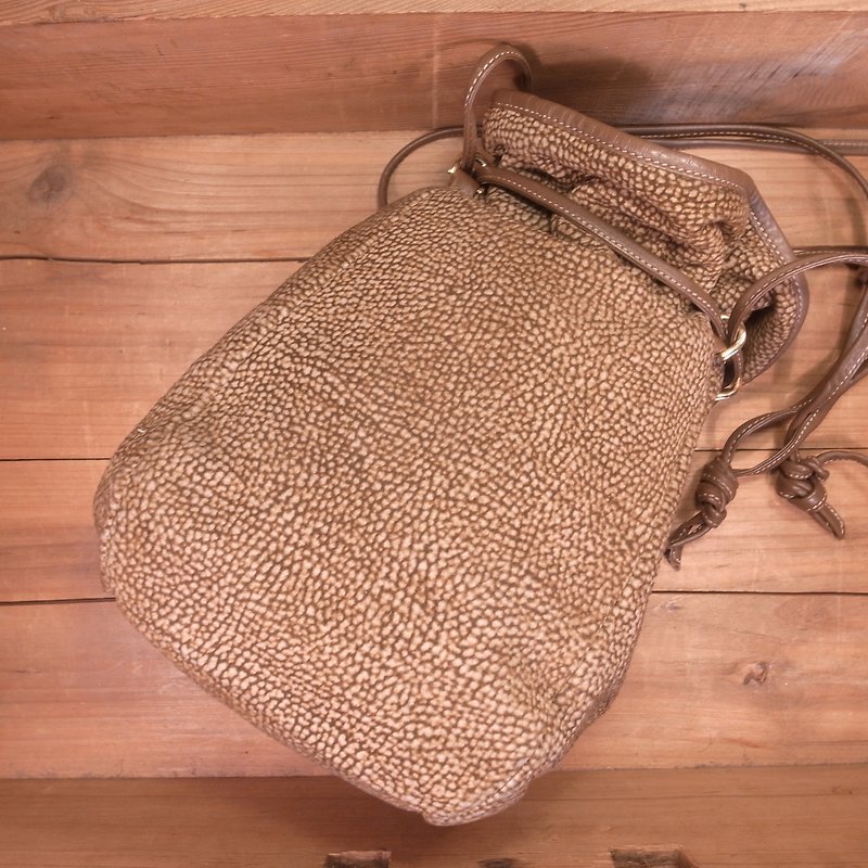 Old Bones Borbonese by redwall Bucket Bucket Bag Q29 VINTAGE - Messenger Bags & Sling Bags - Genuine Leather Brown