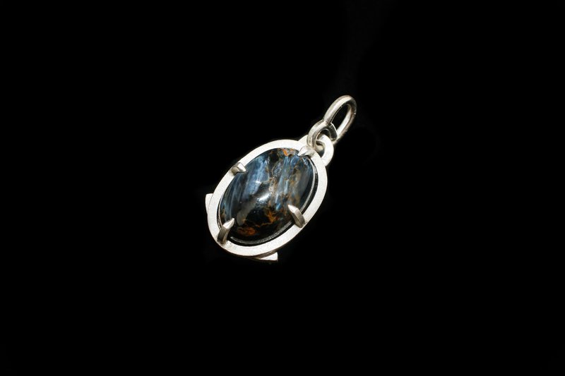 【クリスタルシリーズ】ブルーライトピーターストーン石シルバーペンダント_クリスタルダイヤモンドフローティングシャドウ - ネックレス - 宝石 多色