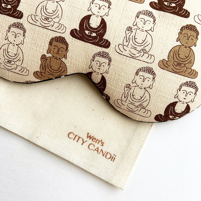 旅行睡眠眼罩 / 頭圍可調整版 / 小佛陀-米白款 佛系 聖誕節