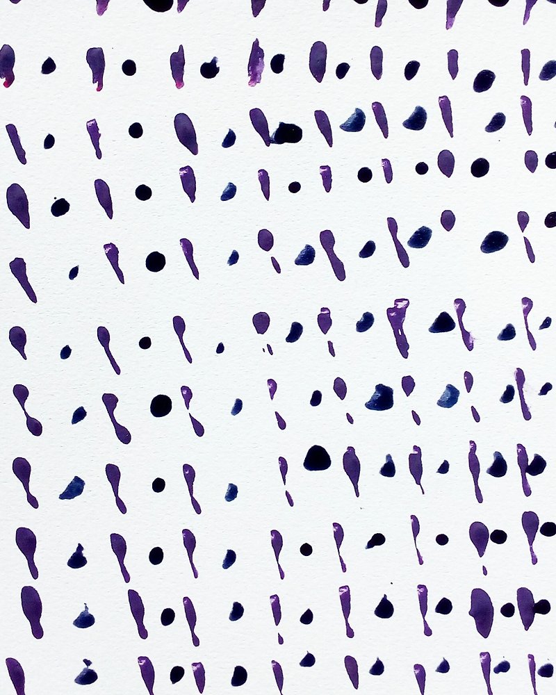 Rain / A6 original painting - Cards & Postcards - Paper Purple