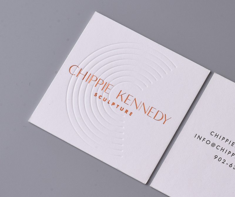Letterpress Business Card and blind deboss pattern, Business Card Design 001 - การ์ด/โปสการ์ด - กระดาษ ขาว
