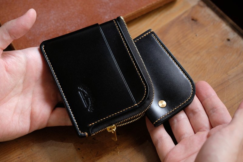 MILDY HANDS - 馬臀皮拉鍊皮夾 - Zipper Wallet Shell Corodvan - 零錢包/小錢包 - 真皮 多色