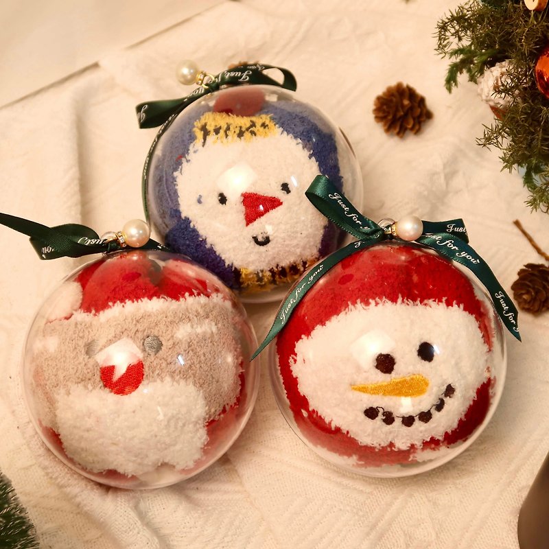 Christmas stocking ball, plush Christmas stocking, Christmas stocking, three types of Christmas gift exchange gifts - Other - Cotton & Hemp 