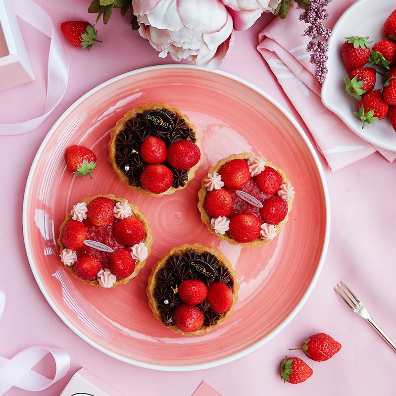 Tomato Mira│Wishing Strawberry Tart (3 inches) 4 sets - Cake & Desserts - Fresh Ingredients Red